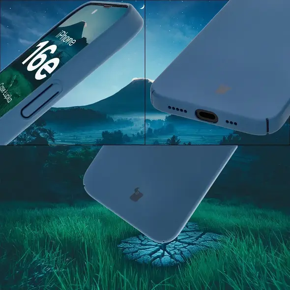Etui Bizon Case Łupka do Apple iPhone 16e niebieskie