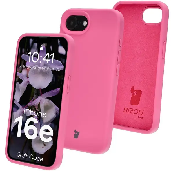 Silikonowe etui Bizon Soft Case do Apple iPhone 16e fuksja