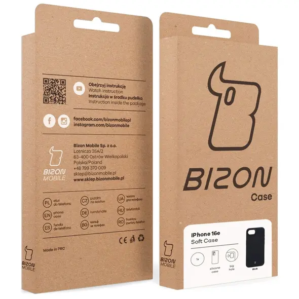 Silikonowe etui Bizon Soft Case do Apple iPhone 16e czarne