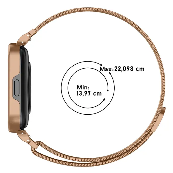 Etui z paskiem Bizon Strap + Case Watch Chain do Xiaomi Redmi Watch 3 Active różowozłote
