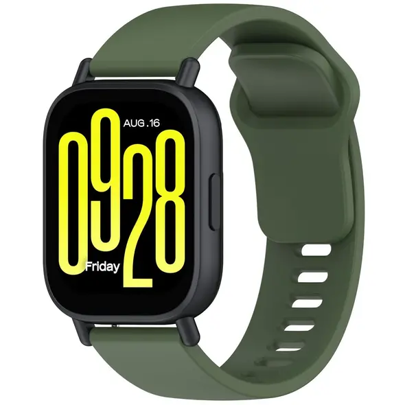 Silikonowy pasek Bizon Strap Watch Silicone do Xiaomi Redmi Watch 5 Lite / 5 Active ciemnozielony
