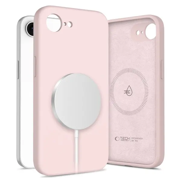 Etui Tech-Protect Liquid Silicone MagSafe Apple iPhone 16e Pink Pearl