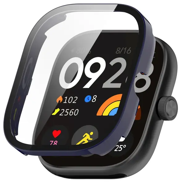 Etui ze szkłem do zegarka Bizon Case+Glass Watch do Xiaomi Redmi Watch 5 niebieskie