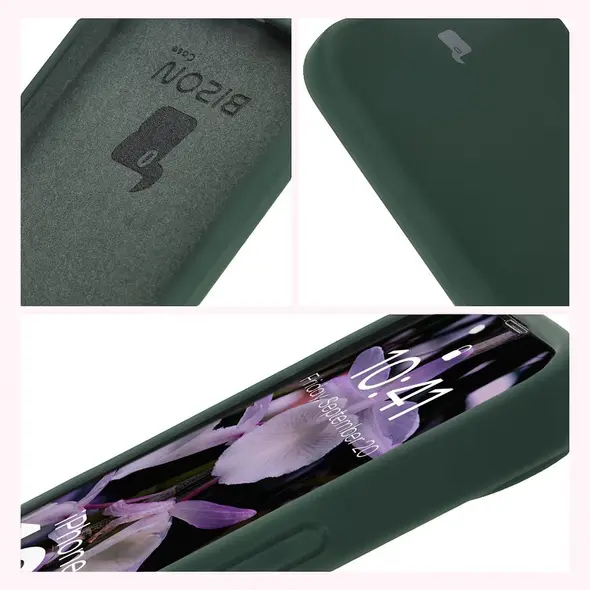 Silikonowe etui Bizon Soft Case do Apple iPhone 16e ciemnozielone