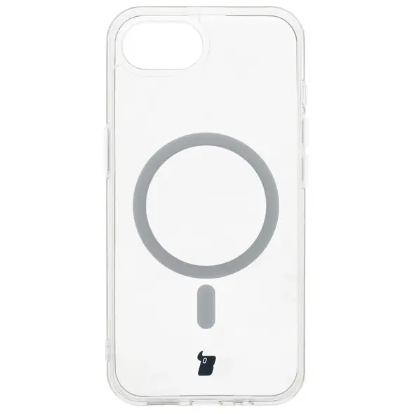 Etui z pierścieniem magnetycznym Bizon Case CrystalO Magnetic do Apple iPhone 16e przezroczyste