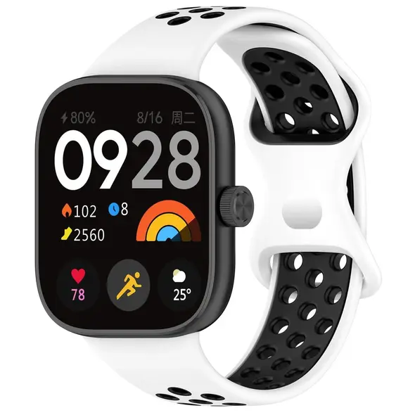 Pasek Bizon Strap Watch Octo do Redmi Watch 4 / Xiaomi Smart Band 9 Pro / 8 Pro biało-czarny