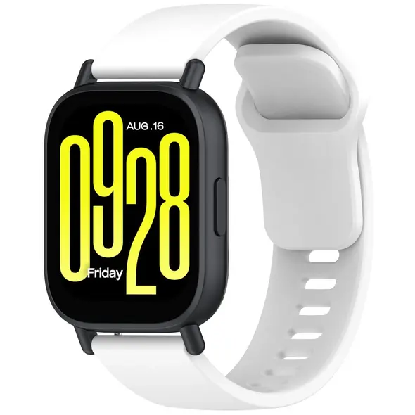 Silikonowy pasek Bizon Strap Watch Silicone do Xiaomi Redmi Watch 5 Lite / 5 Active biały