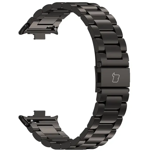 Pasek ze stali nierdzewnej Bizon Strap Watch Aura do Xiaomi Redmi Watch 4 / Smart Band 8 Pro / 9 Pro czarny