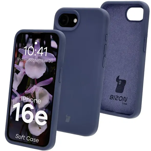 Silikonowe etui Bizon Soft Case do Apple iPhone 16e ciemnoniebieskie