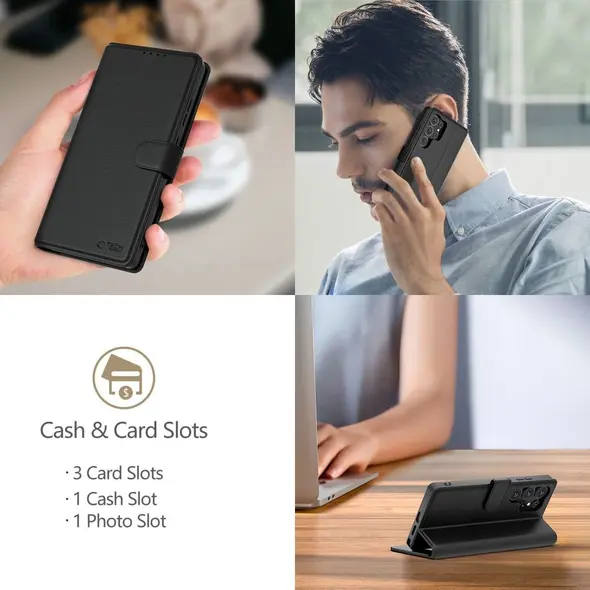 Etui z klapką Tech-Protect Wallet Apple iPhone 16e Matte Black