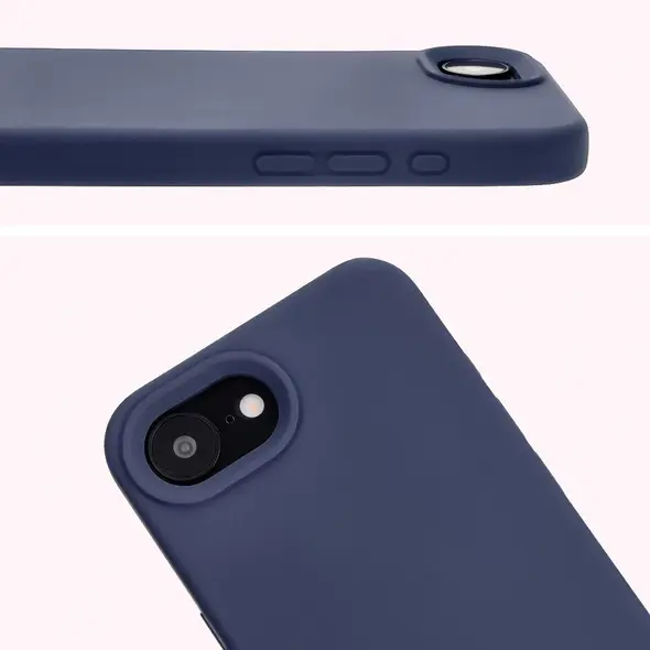 Silikonowe etui Bizon Soft Case do Apple iPhone 16e ciemnoniebieskie