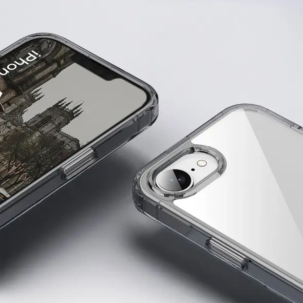 Etui Bizon Case Halo do Apple iPhone 16e przydymione-czarne