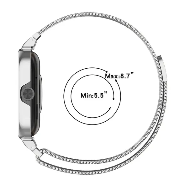 Etui z paskiem Bizon Strap + Case Watch Chain do Xiaomi Redmi Watch 4 srebrne