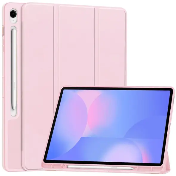 Etui z klapką Bizon Case Tab Lizard do Samsung Galaxy Tab S10 FE+ Plus różowe