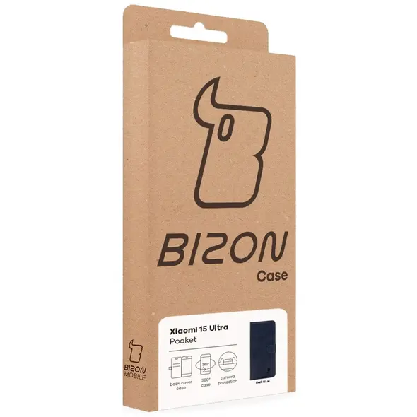 Etui z klapką Bizon Case Pocket do Xiaomi 15 Ultra granatowe