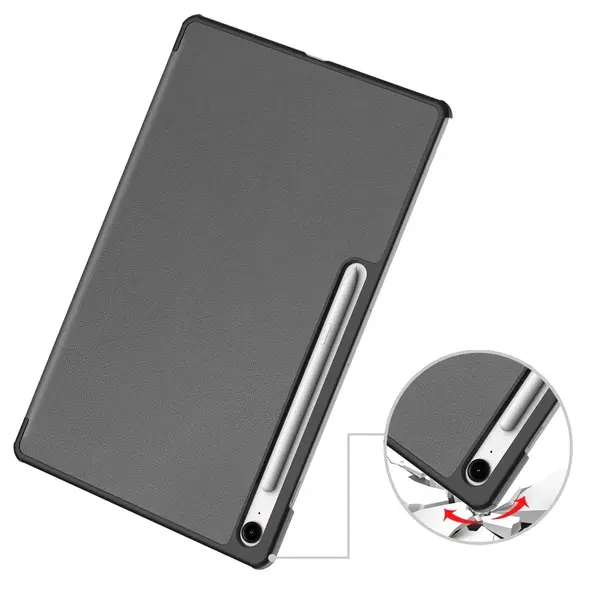 Etui z klapką Bizon Case Tab Croc do Samsung Galaxy Tab S10 FE+ Plus szare