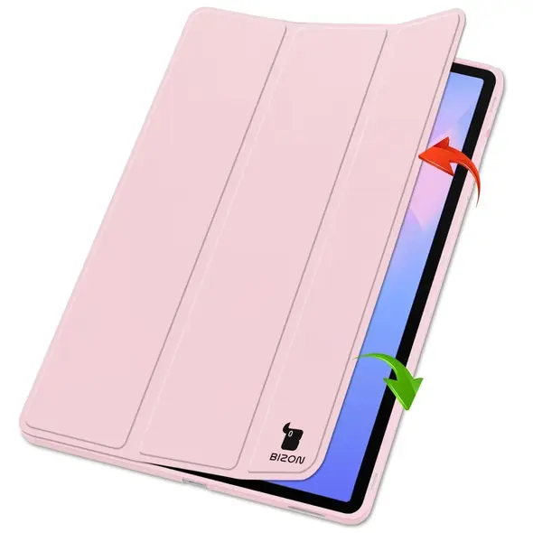 Etui z klapką Bizon Case Tab Lizard do Samsung Galaxy Tab S10 FE+ Plus różowe