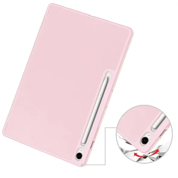 Etui z klapką Bizon Case Tab Lizard do Samsung Galaxy Tab S10 FE+ Plus różowe
