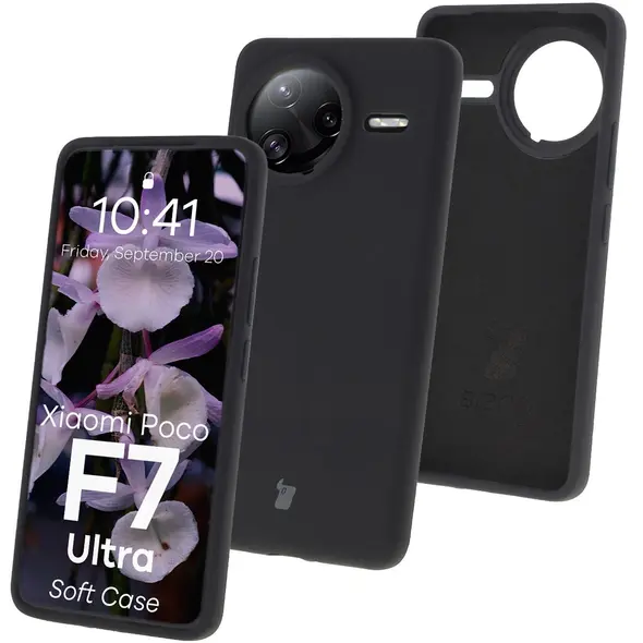 Silikonowe etui Bizon Soft Case do Xiaomi POCO F7 Ultra czarne