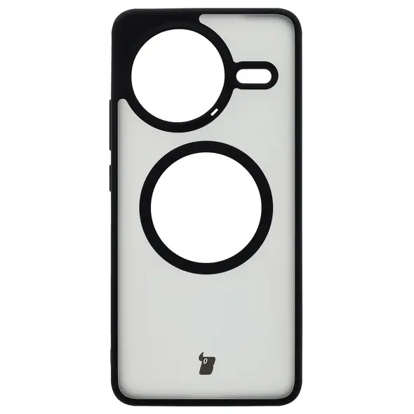 Etui z pierścieniem magnetycznym Bizon Case MatteO do Xiaomi Poco F7 Pro przydymione-czarne
