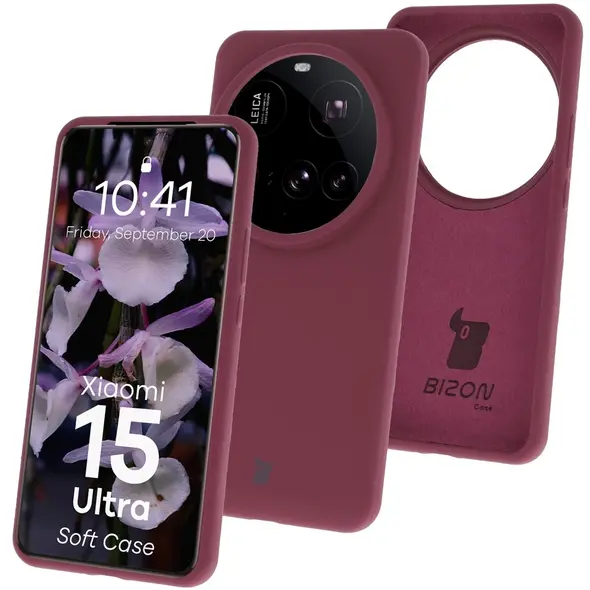 Silikonowe etui Bizon Soft Case do Xiaomi 15 Ultra ciemnofioletowe