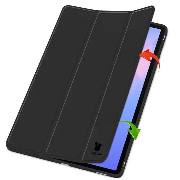Etui z klapką Bizon Case Tab Lizard do Samsung Galaxy Tab S10 FE+ Plus czarne