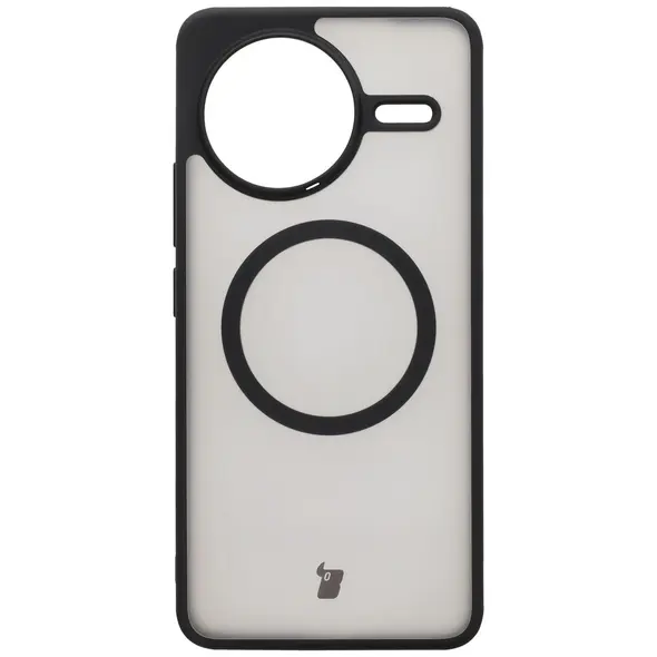 Etui z pierścieniem magnetycznym Bizon Case MatteO do Xiaomi Poco F7 Ultra przydymione-czarne
