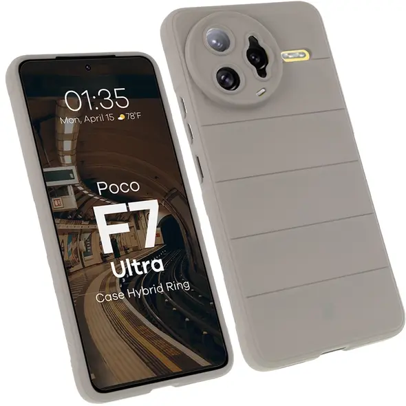 Pancerne etui Bizon Case Tur do Xiaomi Poco F7 Ultra jasnoszare