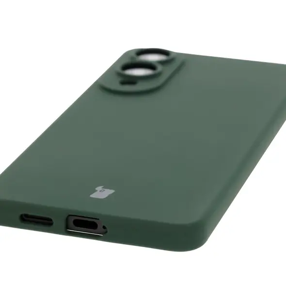 Silikonowe etui Bizon Soft Case do Samsung Galaxy S25 Edge ciemnozielone