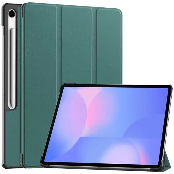 Etui z klapką Bizon Case Tab Croc do Samsung Galaxy Tab S10 FE+ Plus ciemnozielone