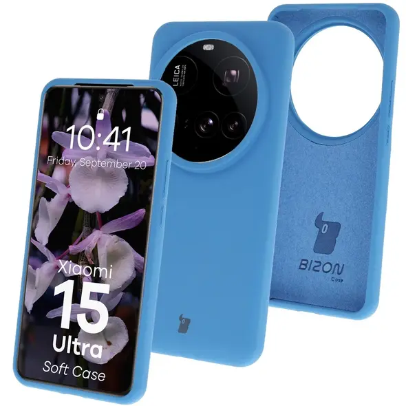 Silikonowe etui Bizon Soft Case do Xiaomi 15 Ultra niebieskie