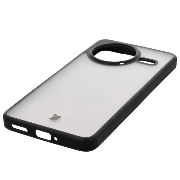 Etui Bizon Case Angelo do Xiaomi Poco F7 Pro przydymione z czarną ramką