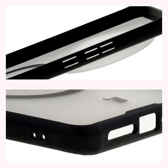 Etui z pierścieniem magnetycznym Bizon Case MatteO do Xiaomi 15 Ultra przydymione-czarne