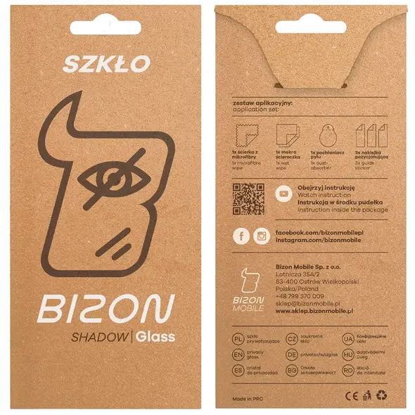 Prywatyzujące szkło hartowane Bizon Glass Clear Shadow do Samsung Galaxy S25 Edge przyciemniane