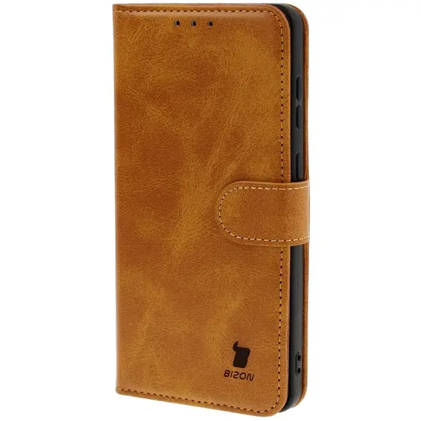 Etui z klapką Bizon Case Pocket do Samsung Galaxy S25 Edge brązowe