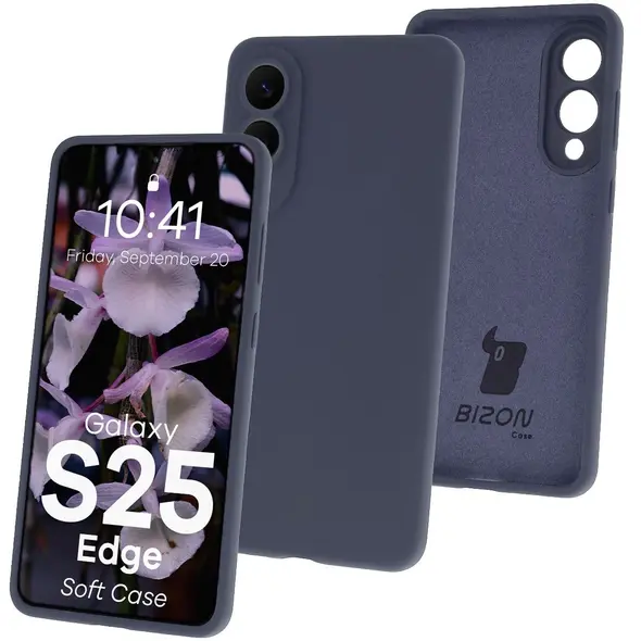 Silikonowe etui Bizon Soft Case do Samsung Galaxy S25 Edge ciemnoniebieskie