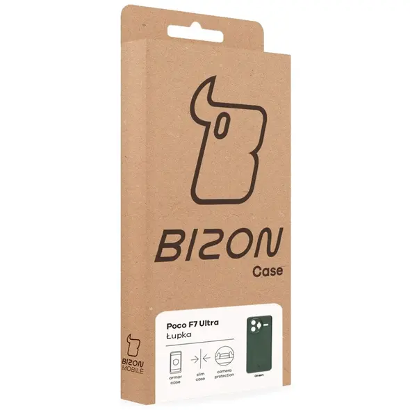 Etui Bizon Case Łupka do Xiaomi Poco F7 Ultra zielone