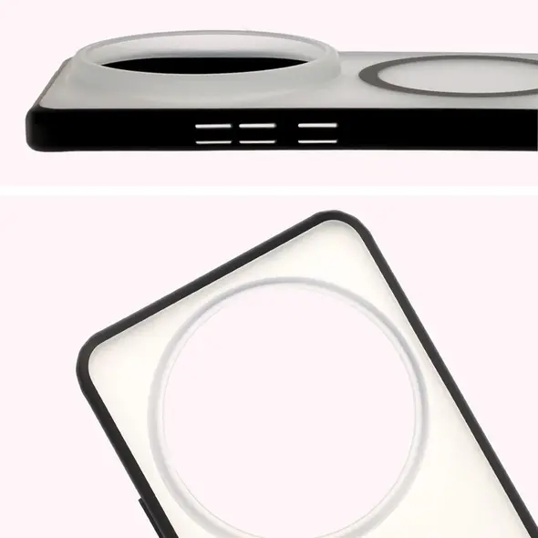 Etui z pierścieniem magnetycznym Bizon Case MatteO do Xiaomi 15 Ultra przydymione-czarne