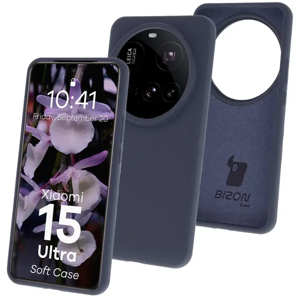 Silikonowe etui Bizon Soft Case do Xiaomi 15 Ultra ciemnoniebieskie