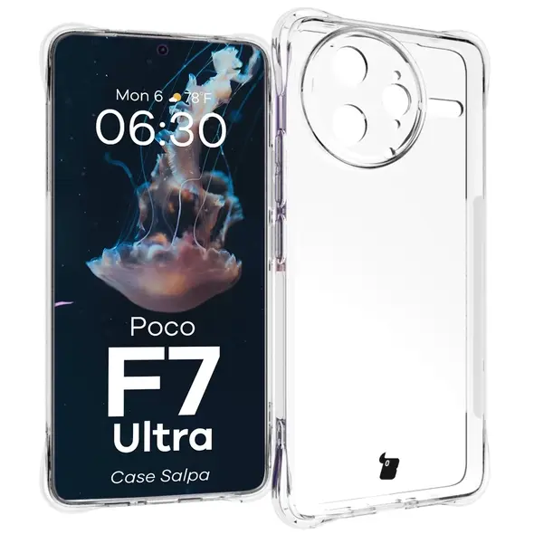 Elastyczne etui Bizon Case Salpa do Xiaomi Poco F7 Ultra przezroczyste