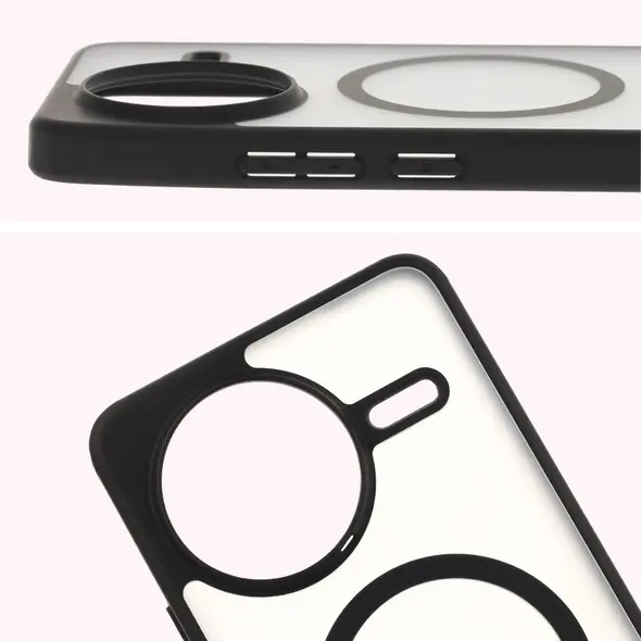 Etui z pierścieniem magnetycznym Bizon Case MatteO do Xiaomi Poco F7 Ultra przydymione-czarne