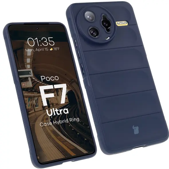 Pancerne etui Bizon Case Tur do Xiaomi Poco F7 Ultra granatowe