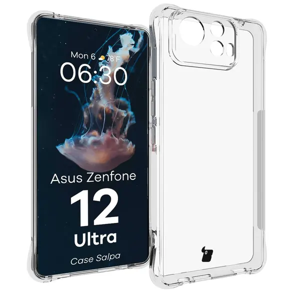 Elastyczne etui Bizon Case Salpa do Asus Zenfone 12 Ultra przezroczyste