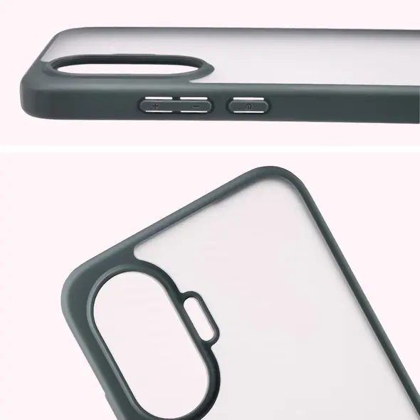 Etui Bizon Case Angelo do Xiaomi POCO F7 półprzezroczyste z szarą ramką