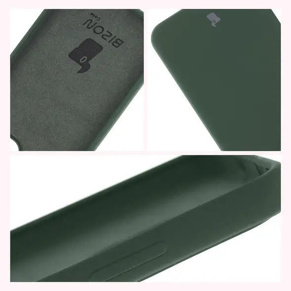 Silikonowe etui Bizon Soft Case do Oppo Reno13 ciemnozielone