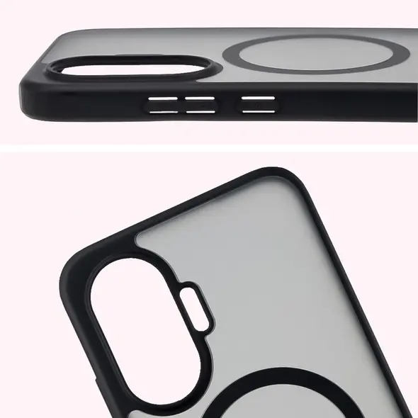 Etui z pierścieniem magnetycznym Bizon Case MatteO do Xiaomi POCO F7 przydymione-czarne