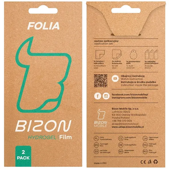 Folia hydrożelowa na ekran Bizon Glass Hydrogel Front do Motorola Edge 60 Fusion / Edge 60 [2 PACK]
