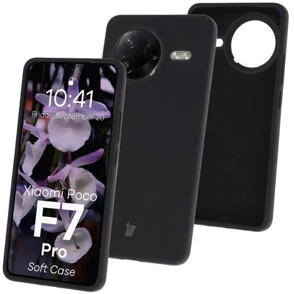 Silikonowe etui Bizon Soft Case do Xiaomi POCO F7 Pro czarne