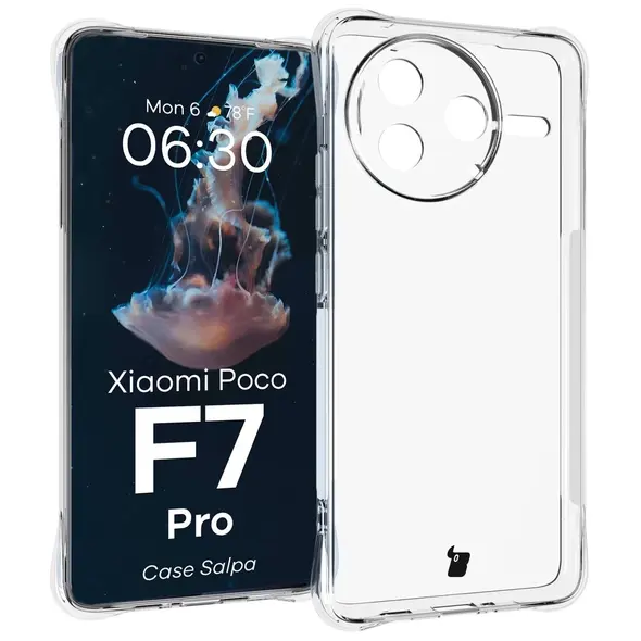 Elastyczne etui Bizon Case Salpa do Xiaomi Poco F7 Pro przezroczyste