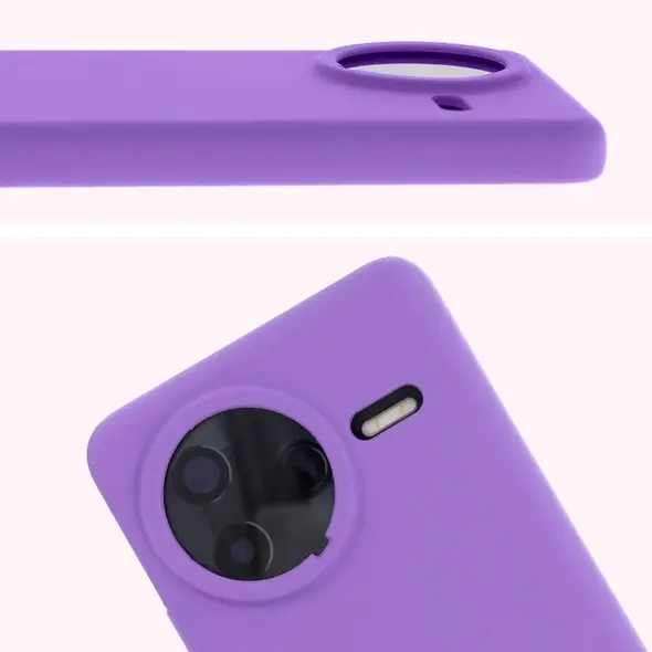 Silikonowe etui Bizon Soft Case do Xiaomi POCO F7 Pro fioletowe